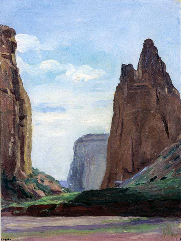 Canyon de Chelly peint par E.A. Burbank.