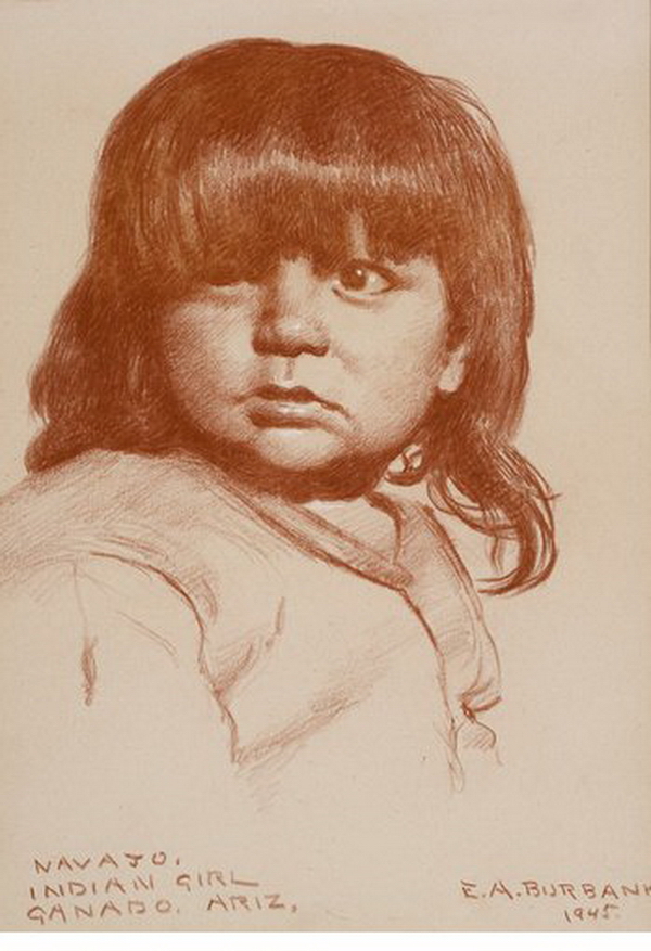 Navajo Indian Girl, Ganado, 1945.